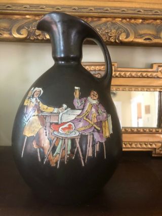 Antique Teplitz Stellmacher Austria Art Nouveau Amphora Pottery Handled Pitcher