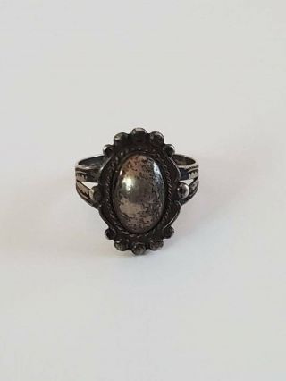 Vintage Fred Harvey Bell Trading Post Sterling Concho Ring Sz 7