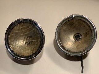 Pair Old Antique Vintage 1920s 1928 1929 Hupmobile Hupp Car Cowl Lights Lamps