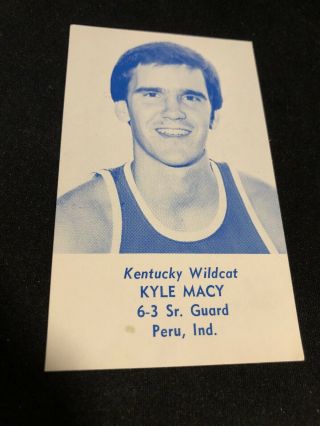 1980 Kentucky Wildcats College Basketball Pocket Schedule Kyle Macy