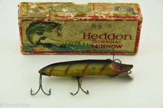 Vintage Heddon Vamp Spook Early Perch In Up Bass Box Antique Fishing Lure Jj4