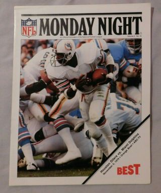 1979 Nfl Monday Night Football Publication Dolphins Vs Oilers Delvin Williams