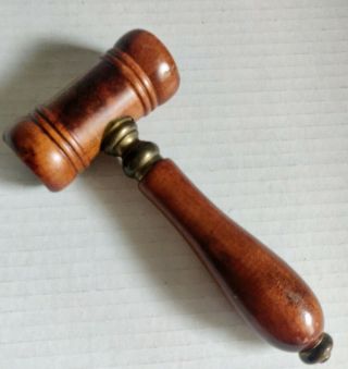 Vintage Wooden Judge Auctioneer Gavel Hammer Mallet Wood Gavel