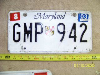 2003 Maryland License Plate (sticker)