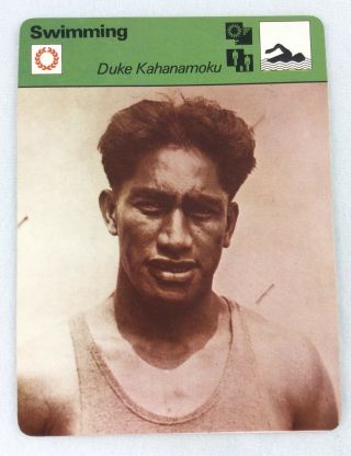 1977 - 79 Sportscaster Card - Swimming (08 - 11) - Duke Kahanamoku