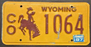 1987 Wyoming County (co) License Plate 1064