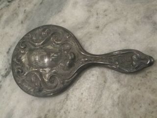 Vintage Antique Wallace Brothers Silver Victorian Style Hand Mirror Art Noveau