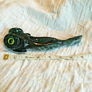 Mike Eyre Ice Fishing Bull Frog Decoy Folk Art Wood Carving Lure Spearing Tip Up