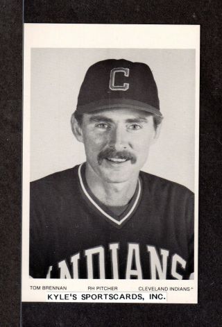 1982 Tom Brennan Cleveland Indians Unsigned 3 - 1/2 X 5 - 1/2 B & W Photo Card 1