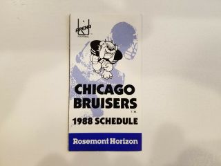 Chicago Bruisers 1988 Afl Arena Indoor Football Pocket Schedule - Joe Gentile