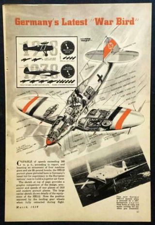 Heinkel He 112 German Fighter Aircraft 1938 Graphic Pictorial