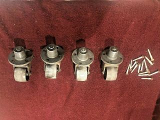 4 Antique Cast Iron Piano Casters Swivel Iron Wheels With Screws