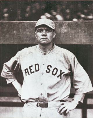 Babe Ruth - - Boston Red Sox - - 8x10 Glossy B&w Photo