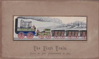 Stevengraph Silk Picture The First Train Victorian Period Rare