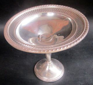 Vintage El Sil Co Sterling Silver Pedestal Compote Candy Dish Cement Reinforced