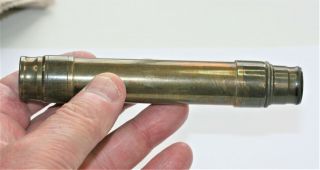 Functioning Well,  Clear Image,  Small 2 Draw Brass Telescope,  5 In Closed