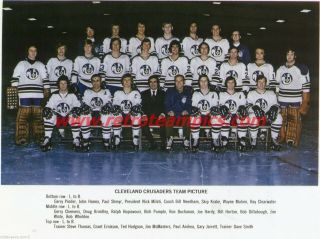 1972 - 73 Wha Cleveland Crusaders Reprint Hockey Team Photo