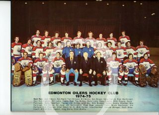 1974 - 75 Wha Edmonton Oilers Reprint Hockey Team Photo
