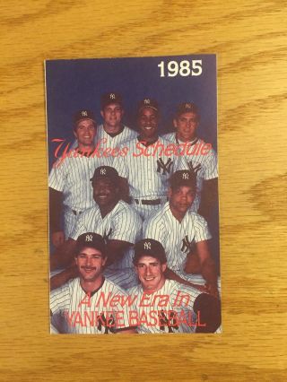 York Yankees 1985 Mlb Pocket Schedule