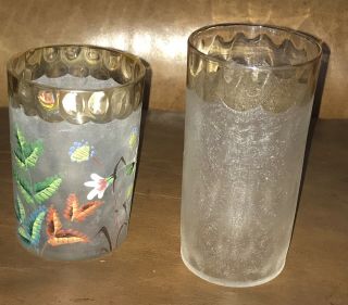 Antique England Pomona Glass Enameled Glass Both Nr