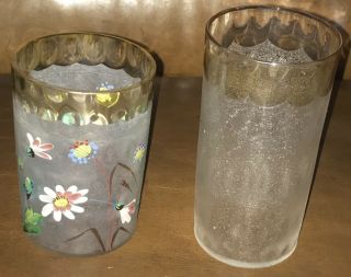 Antique England Pomona Glass Enameled Glass both NR 3