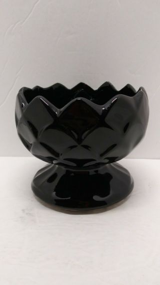Vintage Gloss Black Mccoy 599 Planter Pot Vase Bowl Ceramic 4 " Tall Pineapple