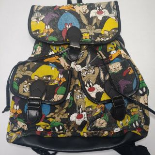 Vintage Looney Tunes Bugs Daffy Sylvester Tweety Taz Small Backpack Bag 1996