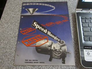 Vintage Equipment Brochure Master Speed Ranger All Metal Variable Speed Drive