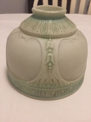 Vintage Antique Lampshade,  Light Green Milk Glass,  35,  Years Old