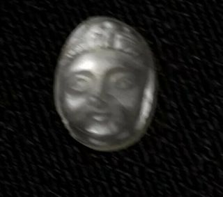 Antique 7/5mm Carved Goddess Face Cameo Ceylon Blue Moonstone 2