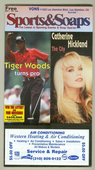 1996 Tiger Woods Turns Pro Sports & Soaps T.  V.  Guide