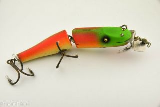 Vintage Creek Chub Husky Jointed Pikie Antique Fishing Lure Rainbow Fire Rs4