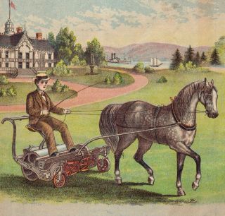Antique Horse - Drawn Lawn Mower C 1880 