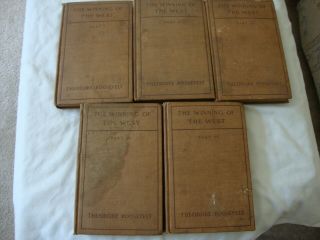 Antique 1900 The Winning Of The West By Theodore Roosevelt 5 Volumes