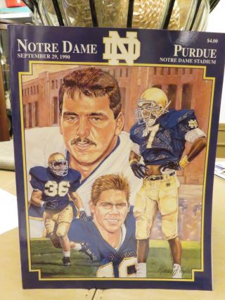 Purdue Vs.  Notre Dame Football Program September 29,  1990