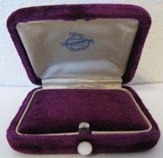 Antique Victorian Purple Velvet Jewelry Display Presentation Box Push Button