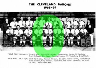 1968 - 69 Ahl Cleveland Barons Reprint Hockey Team Photo