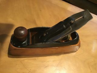 Antique Stanley Bailey 24 Plane With Wood Bottom