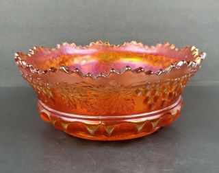 Antique Northwood Grape & Cable Marigold Carnival Glass 9 " Master Berry Bowl Euc