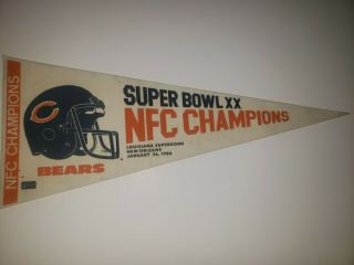 Nfl Football Chicago Bears Full Size Pennant 1985 Nfc Champions Bowl Xx 3