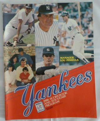 York Yankees 1996 Scorebook & Souvenir Program Lou Piniella Cover