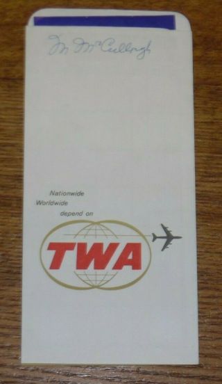 Vintage 1967 Twa Airlines Boarding Pass - Pittsburgh To Jfk To Boston