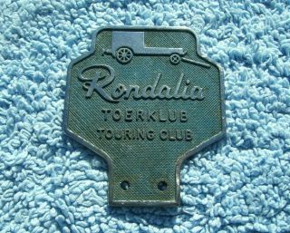 Vintage 1960s Rondalia Touring Club South Africa Car Badge - Landrover Motor Embl