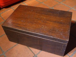Large Vintage Hardwood Storage Box Very Strong With Full Hinge And 2 Com