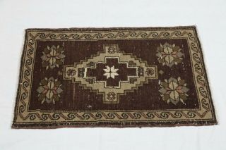 Rare Handmade Small Rug,  1.  7x2.  8 Ft,  Antique Rug,  Turkish Vintage Rug,  Doormat
