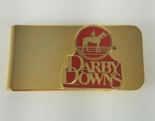 Vintage Darby Downs Horse Racing Money Clip 1980s Columbus Ohio Race Track