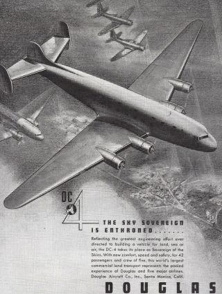 1938 Douglas Dc - 4 Aircraft Ad 7/14/2020bb