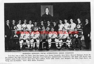 1967 - 68 Ihl Muskegon Mohawks Hockey Reprint Team Photo