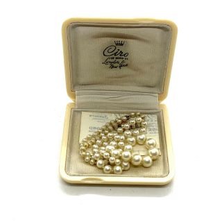 Antique Art Deco 9ct Gold Ciro Bond Street Pearl Necklace 31