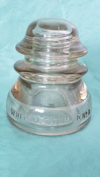 Vintage Whitall Tatum Co No.  1 Peach Glass Insulator Made In U.  S.  A.  3